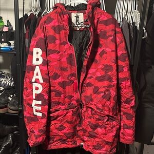 Bape Red and Black Camo Jacket